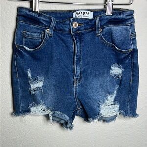 Wax Jean Blue Distressed Jean Shorts Women’s Size L